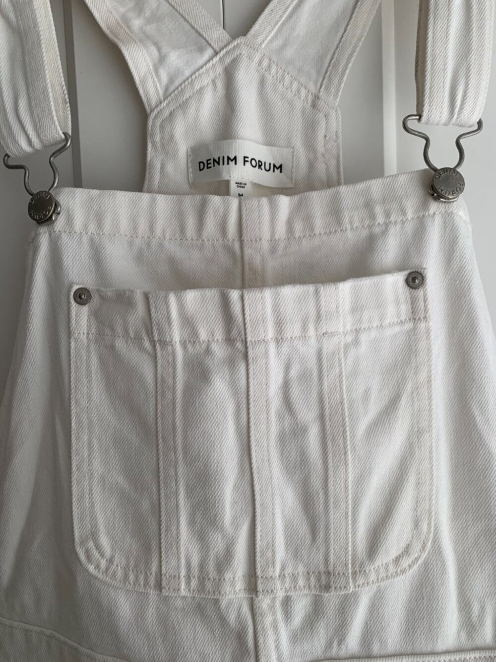 Denim Forum the 90's Silvie Baggy shortall white women's size M - Picture 5 of 11